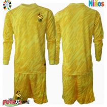 Camiseta Francia Portero Primera Equipación para niños Eurocopa 2024 manga larga (+ pantalones cortos)